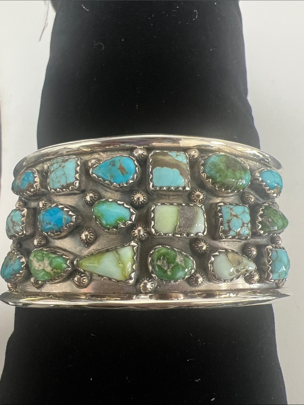 Turquoise Stone Sterling Silver Cuff Bracelet